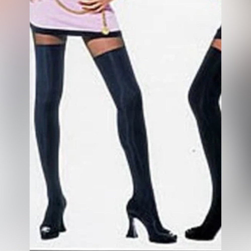 Rare Chanel ‘Vernice’ Nero thigh high heeled boots 1994 Winter collection 39